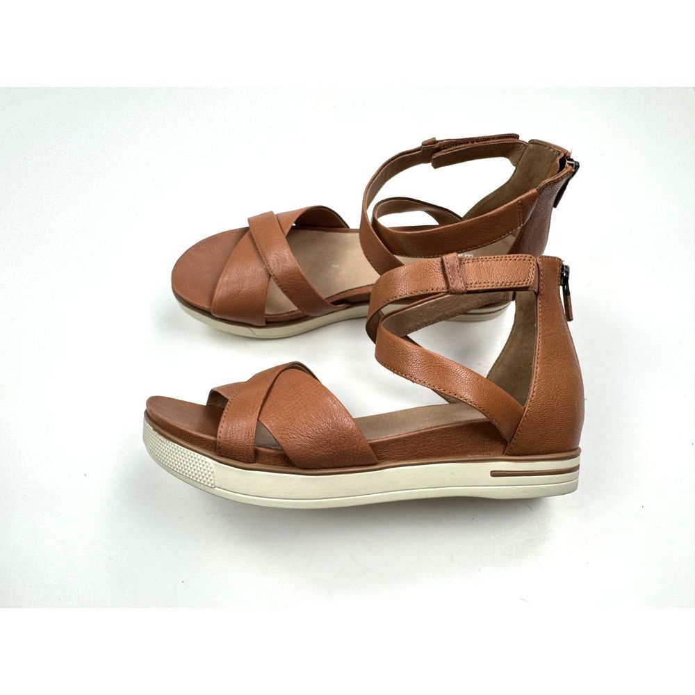 Eileen‎ Fisher Sally Wedge Sandals Women 8 EUC $195 Crisscross Leather Sneaker